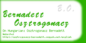 bernadett osztrogonacz business card